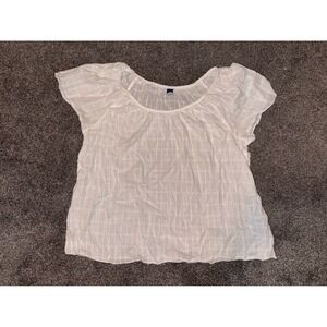 Old Navy‎ Women's White Short Sleeve Shirt